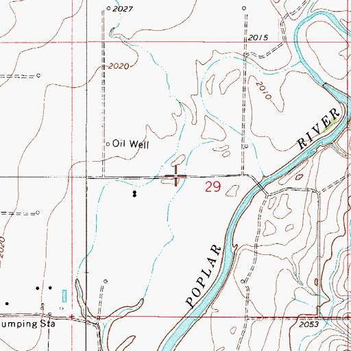 Topographic Map of 29N51E29CBBB01 Well, MT