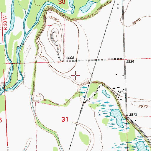 Topographic Map of 29N20W31ABCA01 Well, MT