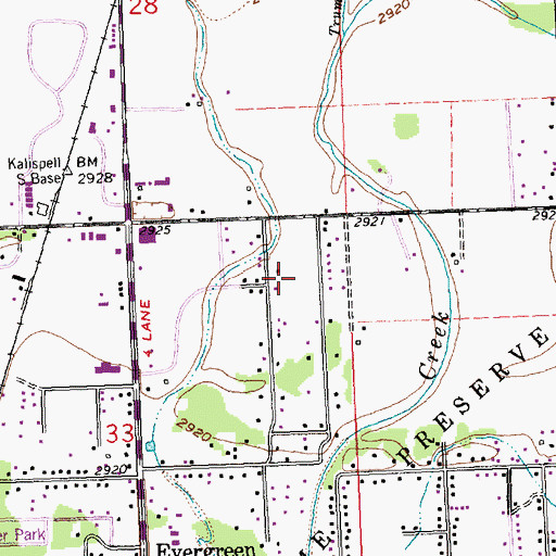 Topographic Map of 29N21W33AD__01 Well, MT