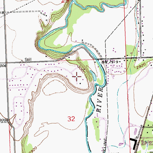 Topographic Map of 29N21W32CC__01 Well, MT