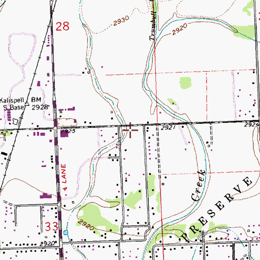 Topographic Map of 29N21W33AAAB01 Well, MT