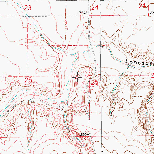 Topographic Map of 29N12E26AD__01 Well, MT