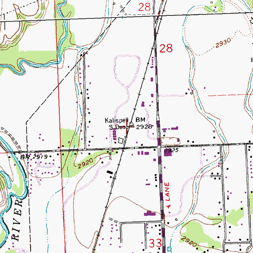 Topographic Map of 29N21W28DB__01 Well, MT