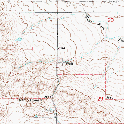 Topographic Map of 29N47E29BBCA01 Well, MT