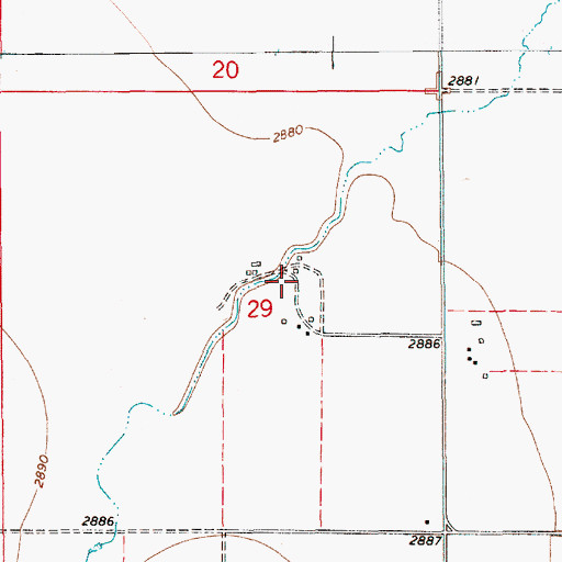 Topographic Map of 29N10E29ACDC01 Well, MT