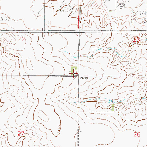 Topographic Map of 29N48E22DDDD01 Well, MT