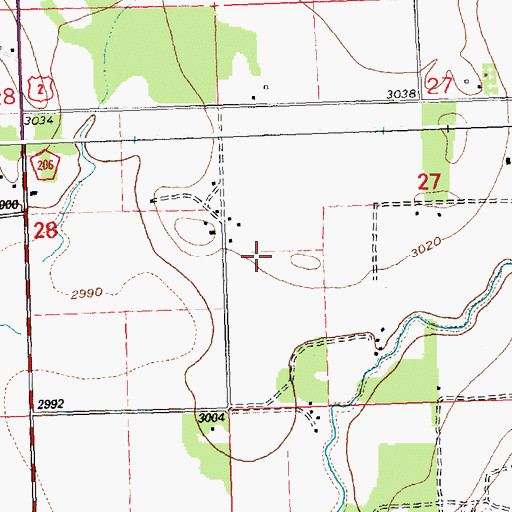 Topographic Map of 29N20W27DA__01 Well, MT