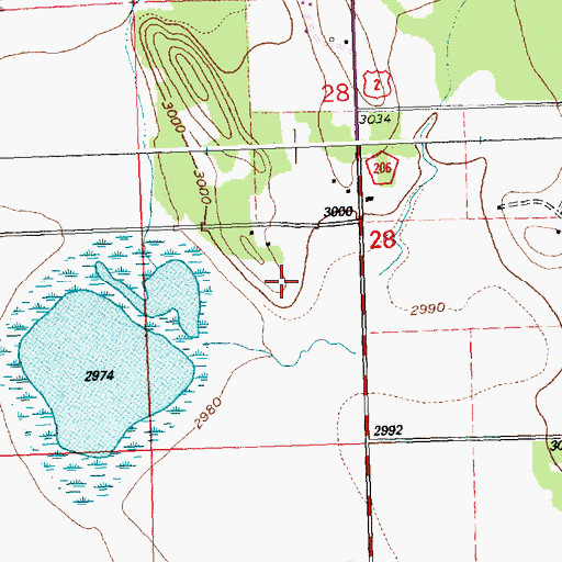 Topographic Map of 29N20W29AC__01 Well, MT