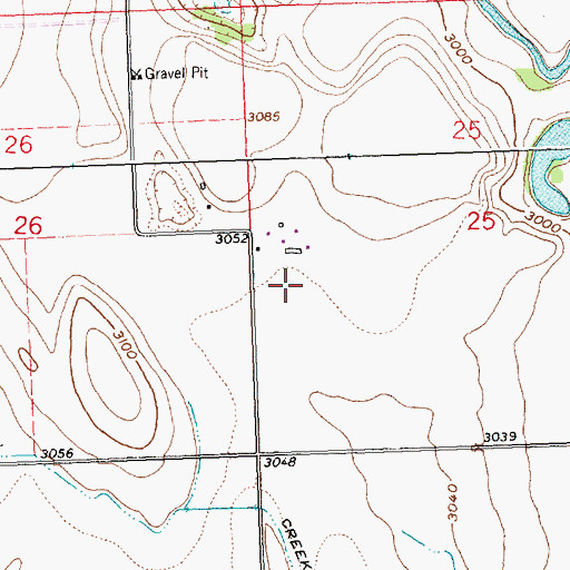 Topographic Map of 29N22W25CB__01 Well, MT