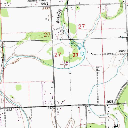 Topographic Map of 29N21W27DBAC01 Well, MT