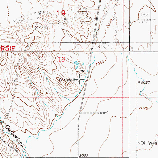 Topographic Map of 29N51E19DCAC01 Well, MT