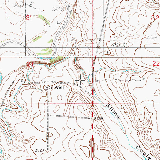 Topographic Map of 29N51E21DDAC01 Well, MT