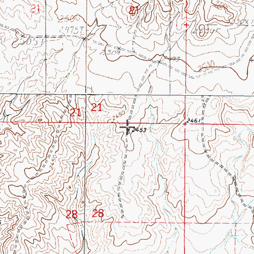 Topographic Map of 29N46E28ABAA01 Well, MT