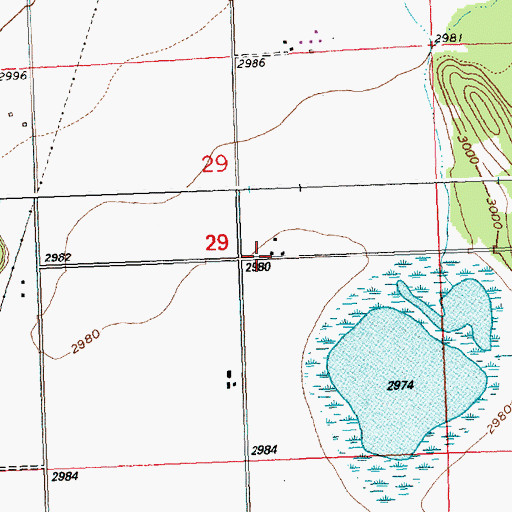 Topographic Map of 29N20W29ACCD01 Well, MT
