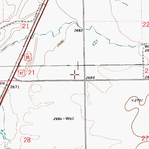 Topographic Map of 29N13E21DD__01 Well, MT