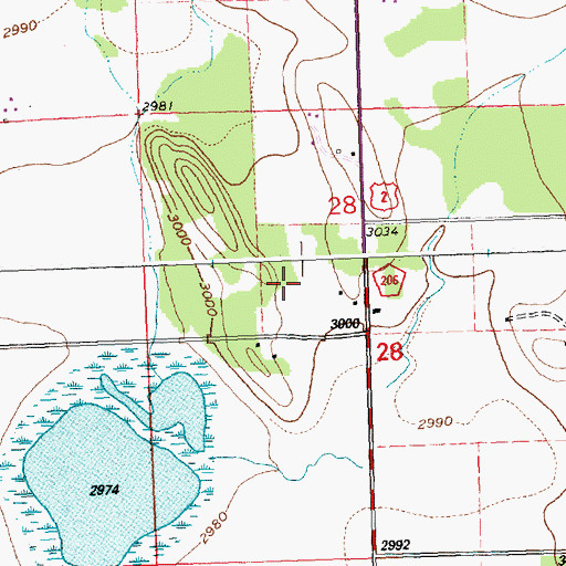 Topographic Map of 29N20W28CA__01 Well, MT