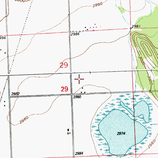 Topographic Map of 29N20W29AC__02 Well, MT