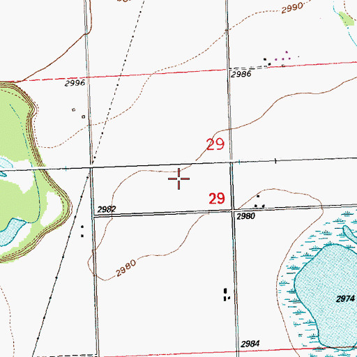 Topographic Map of 29N20W29CD__01 Well, MT