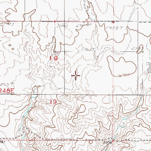 Topographic Map of 29N48E19CDCB01 Well, MT