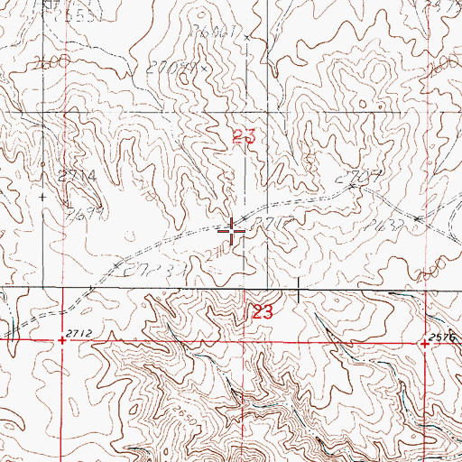 Topographic Map of 29N45E23CADA01 Well, MT