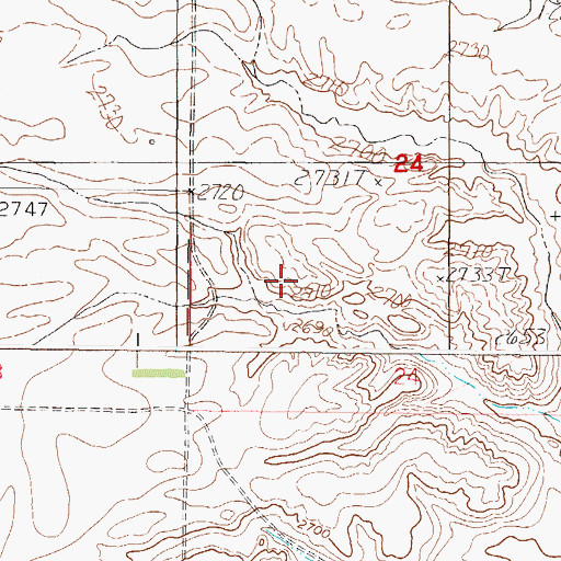 Topographic Map of 29N44E24ABBA01 Well, MT