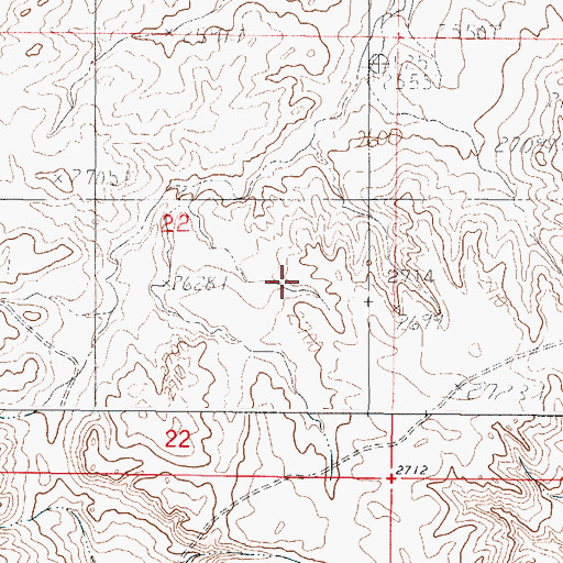 Topographic Map of 29N45E15CDBA01 Well, MT