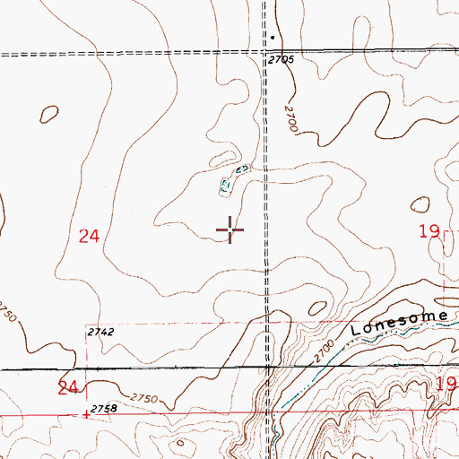 Topographic Map of 29N12E24AD__01 Well, MT