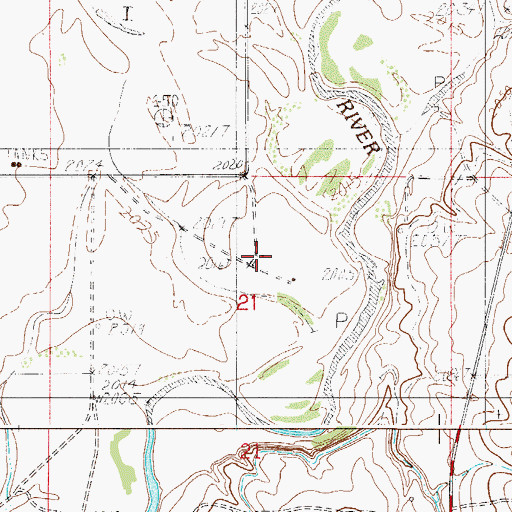 Topographic Map of 29N51E21ABCC01 Well, MT