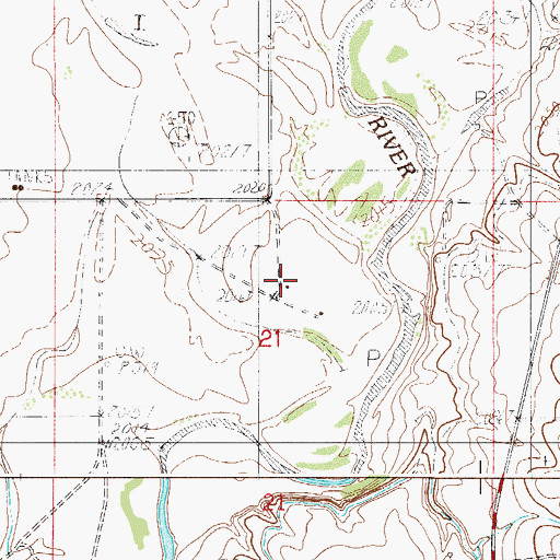 Topographic Map of 29N51E21ABCB01 Well, MT