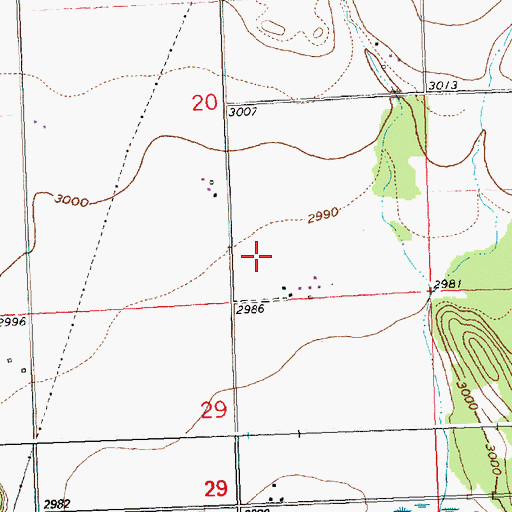 Topographic Map of 29N20W21AB__01 Well, MT