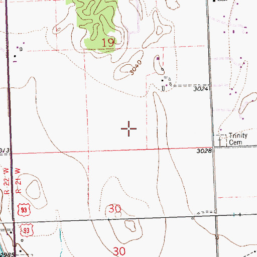 Topographic Map of 29N21W20BB__01 Well, MT
