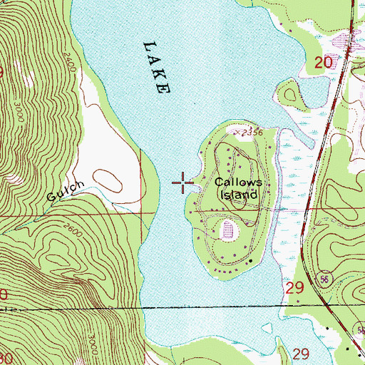 Topographic Map of 29N33W20CCDA01 Well, MT