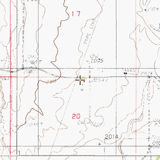 Topographic Map of 29N51E20ABBA02 Well, MT