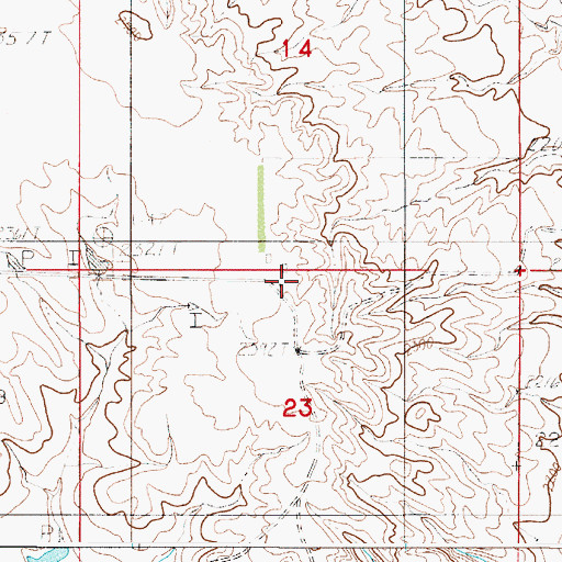 Topographic Map of 29N50E23BAAA01 Well, MT