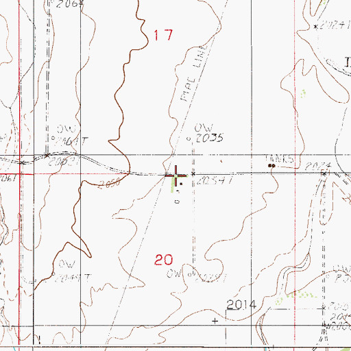 Topographic Map of 29N51E20ABBA01 Well, MT