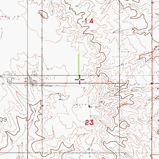 Topographic Map of 29N50E14CDDD01 Well, MT