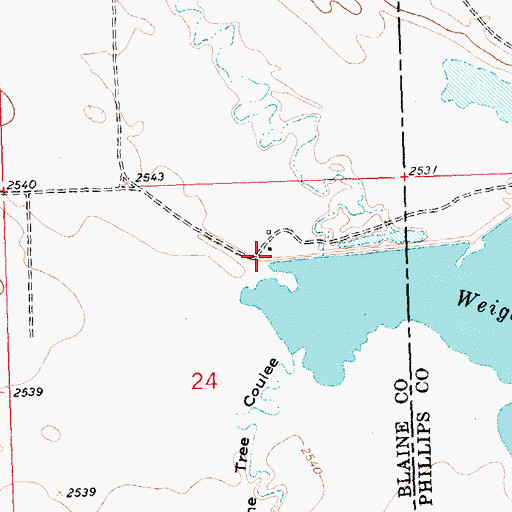 Topographic Map of 29N25E24ABD_01 Well, MT