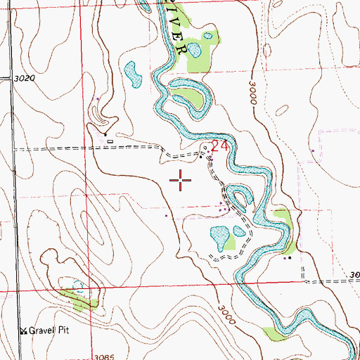 Topographic Map of 29N22W24CA__01 Well, MT