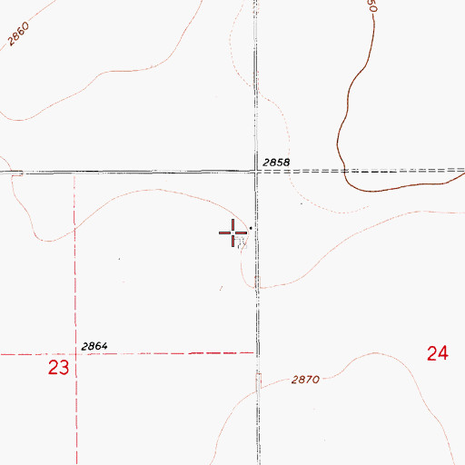 Topographic Map of 29N10E23AADA01 Well, MT