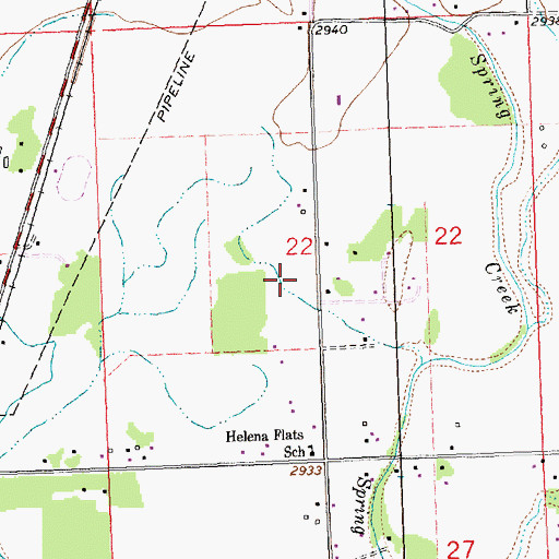 Topographic Map of 29N21W22CAAD01 Well, MT