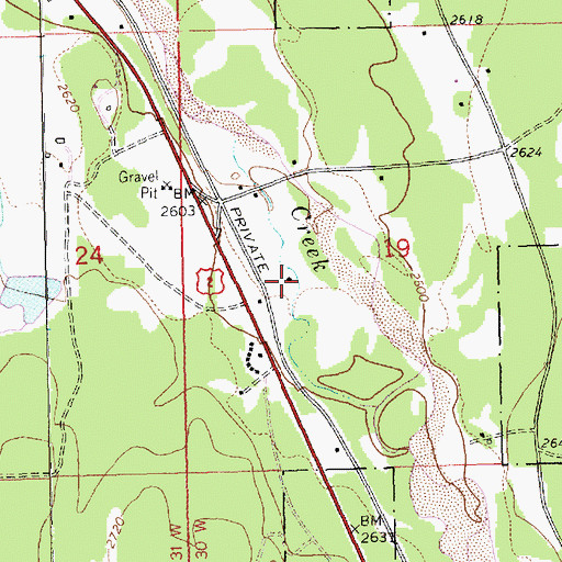 Topographic Map of 29N30W19CAB_01 Well, MT