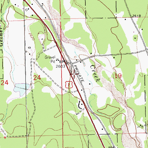 Topographic Map of 29N30W19BCD_01 Well, MT