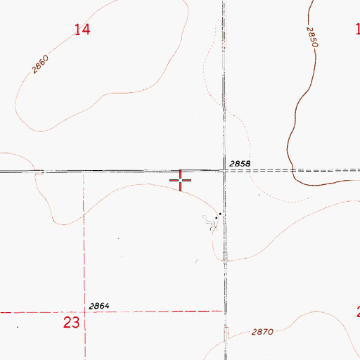 Topographic Map of 29N10E23AA__01 Well, MT