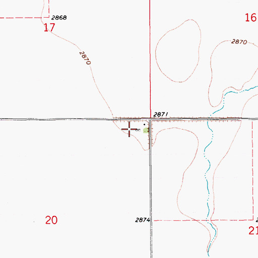 Topographic Map of 29N10E20AA__01 Well, MT