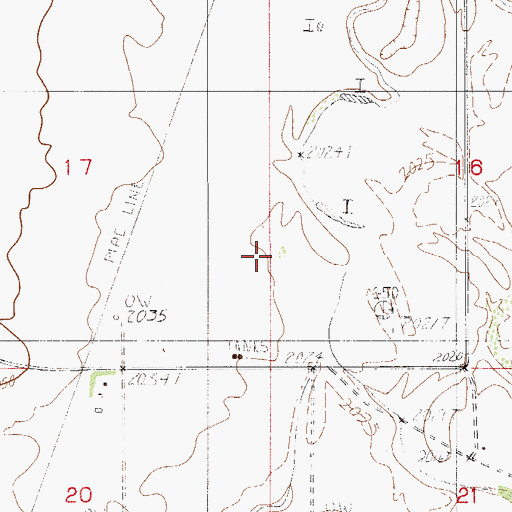 Topographic Map of 29N51E16CBCC01 Well, MT