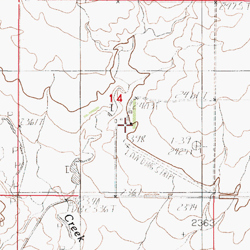Topographic Map of 29N48E14DCAB01 Well, MT