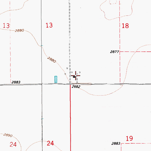 Topographic Map of 29N10E18CCDB01 Well, MT