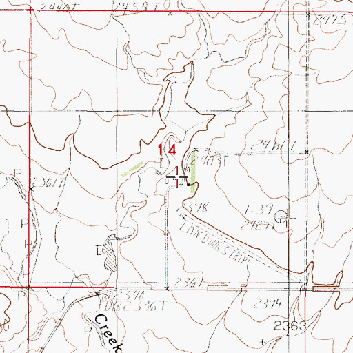 Topographic Map of 29N48E14DBCC01 Well, MT