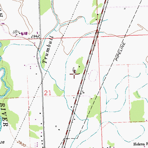 Topographic Map of 29N21W21ADBA01 Well, MT