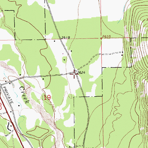 Topographic Map of 29N30W19ADB_01 Well, MT